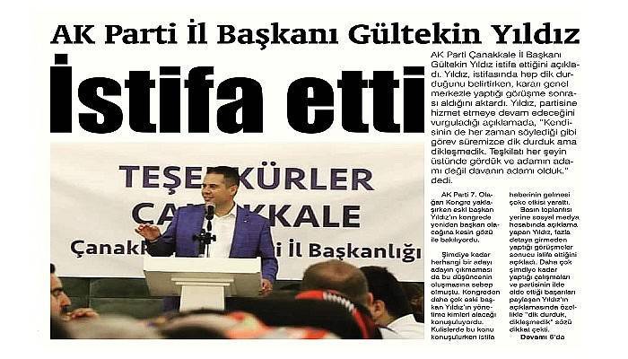 AK Parti İl Başkanı Gültekin Yıldız İstifa etti  