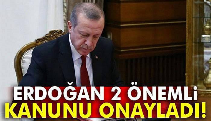Cumhurbaşkanı Erdoğan, iki kanunu onayladı