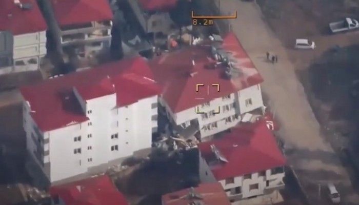 Deprem bölgesi İHA ile görüntülendi (VİDEO)