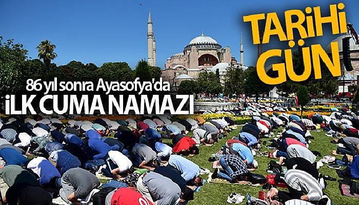 TARİHİ GÜN! 86 YIL SONRA AYASOFYA'DA İLK CUMA NAMAZI (VİDEO)