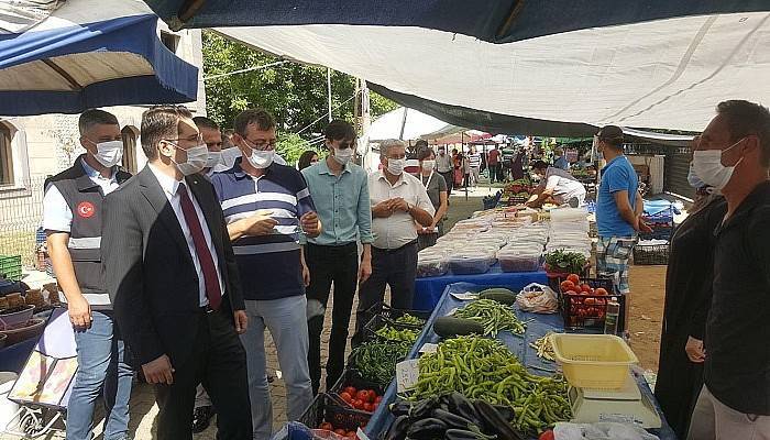 Yenice Kaymakamı'ndan pazar yerinde kovid-19 denetimi   