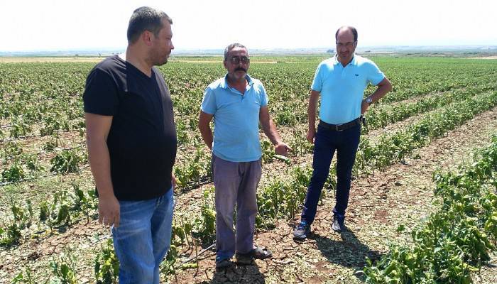 BİGA TSO YÖNETİMİ DOLUDAN ZARAR GÖREN KÖYÜ ZİYARET ETTİ.