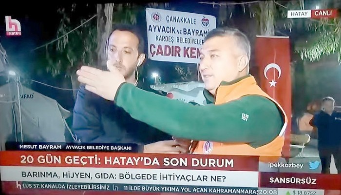 Başkan Bayram Defne’de Halk TV Canlı Yayınına Katıldı