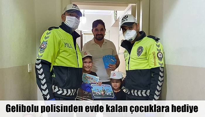 Gelibolu polisinden evde kalan çocuklara hediye