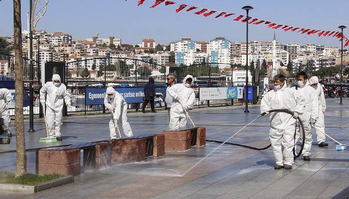 Çanakkale'de kordon boyu dezenfekte edildi