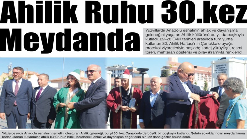 Ahilik Ruhu 30. kez Meydanda (videolu)