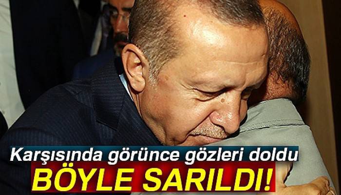 Cumhurbaşkanı Erdoğan, şehit babası ile kucaklaştı