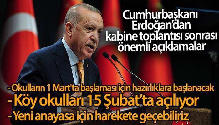 Cumhurbaşkanı Erdoğan'dan kabine toplantısı sonrası önemli açıklamalar! (VİDEO)