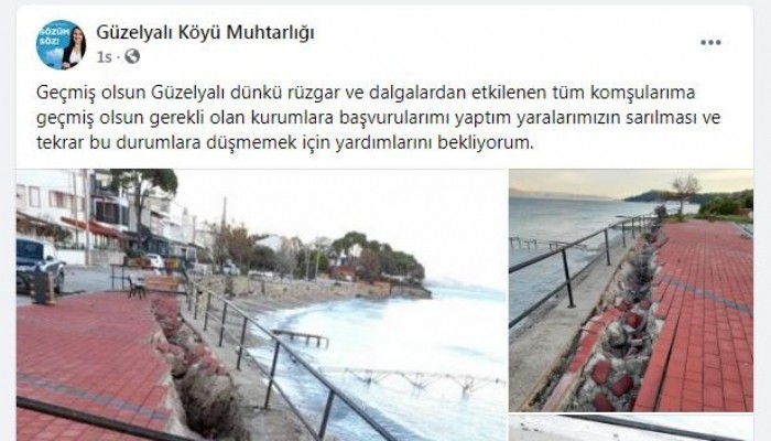 Lodos Güzelyalı’yı vurdu  