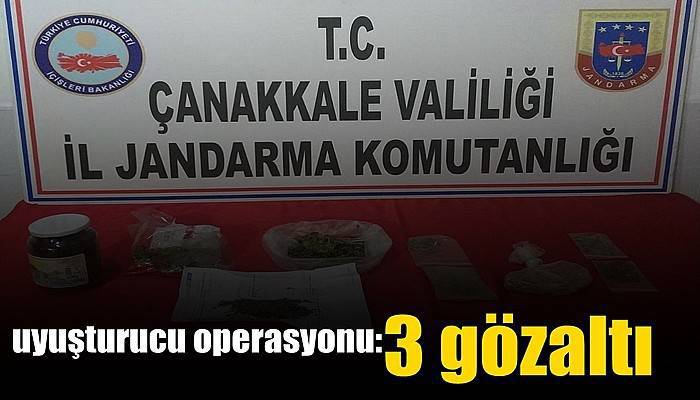 Çanakkale'de uyuşturucu operasyonu: 3 gözaltı