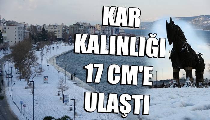 Çanakkale’de kar kalınlığı 17 santimetreye ulaştı (VİDEO)