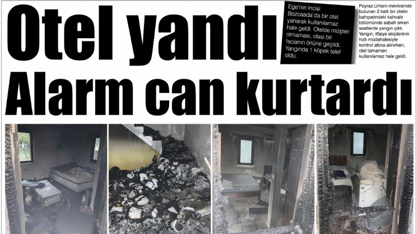Otel yandı, alarm can kurtardı
