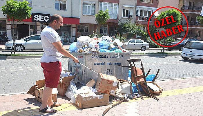 Taşan çöpler engelliler yolunu kapattı 