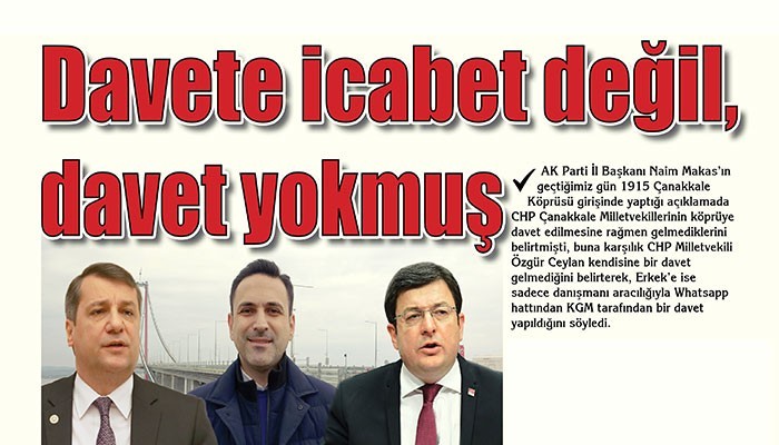 Davete icabet değil, davet yokmuş