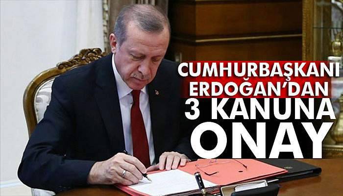 Cumhurbaşkanı Erdoğan 3 kanunu onayladı