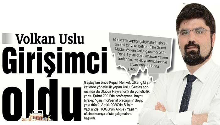 Volkan Uslu Girişimci oldu