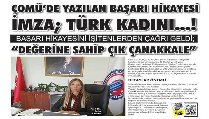 ÇOMÜ'DE YAZILAN BAŞARI HİKAYESİ! İMZA, TÜRK KADINI!