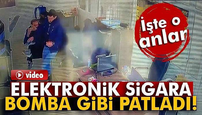  Elektronik sigara bomba gibi patladı...O anlar kamerada 