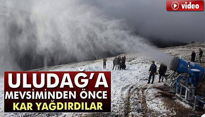 Uludağ’a mevsiminden önce kar yağdırdılar