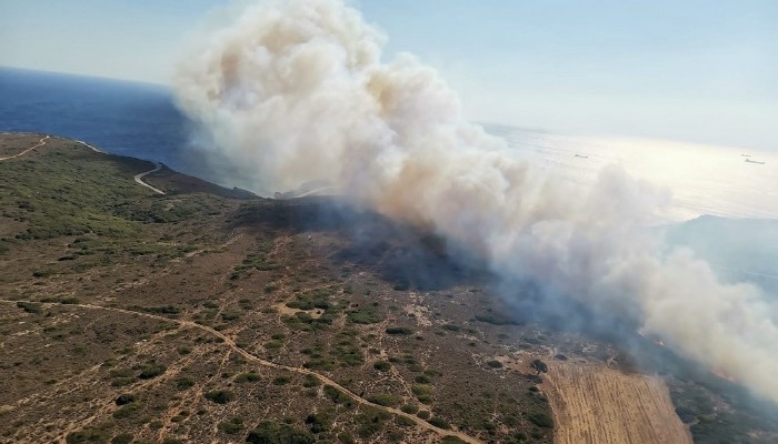 Turizm cenneti Bozcaada’daki yangın korkuttu