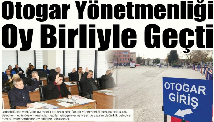 Otogar Yönetmenliği Oy Birliyle Geçti