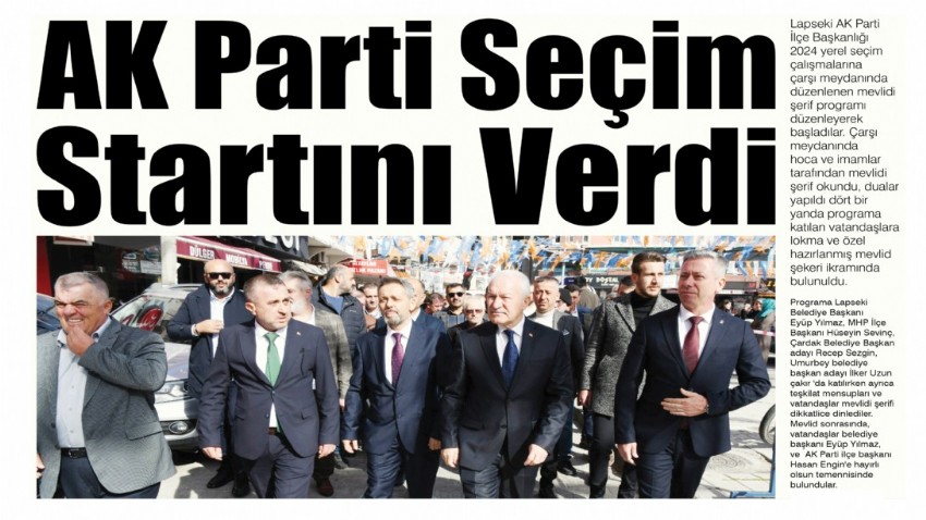 AK Parti Seçim Startını Verdi