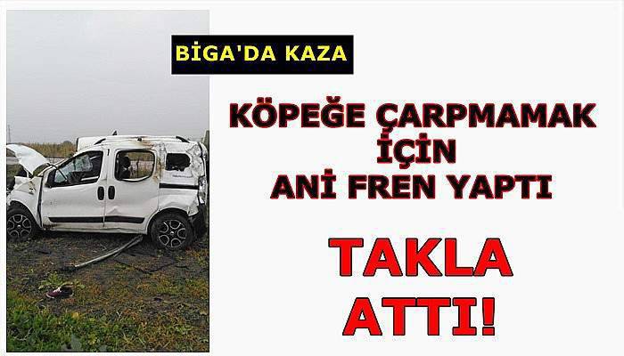 Köpeğe çarpmamak için takla attı