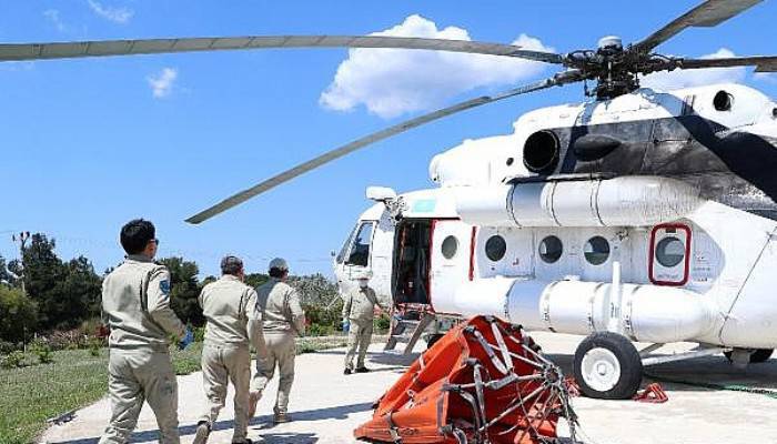 ÇANAKKALE'DE YANGIN HELİKOPTERİ GÖREVE BAŞLADI