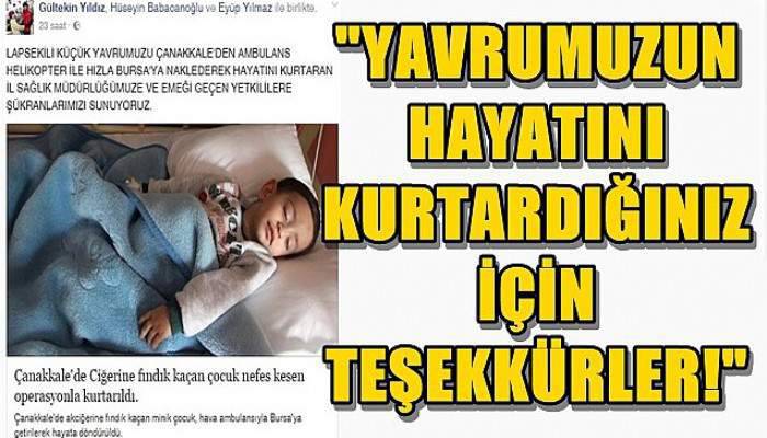 Yavrumuzun Hayatını Kurtardığınız İçin Teşekkürler 