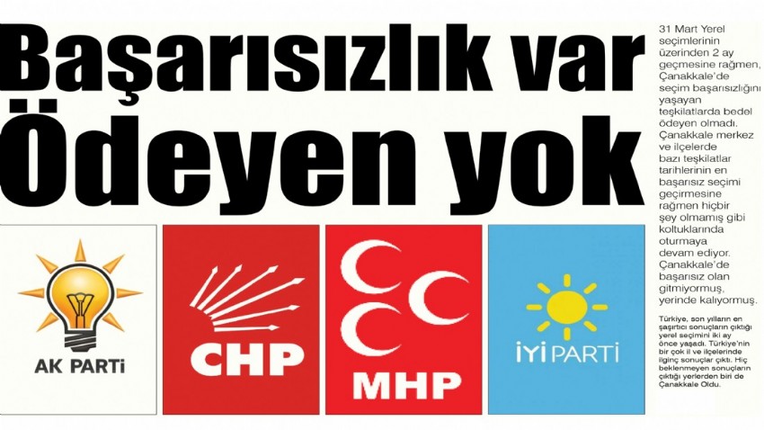 Başarısızlık var, ödeyen yok