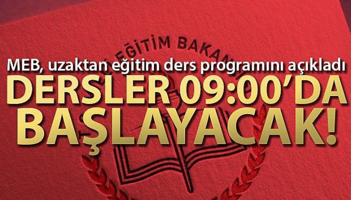 MEB, uzaktan eğitim ders programını açıkladı