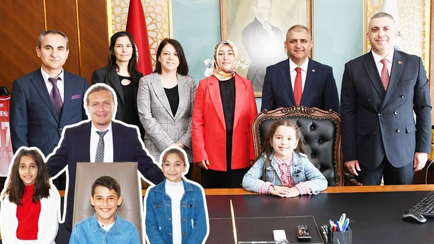 Çocukların bayramında makam koltukları çocukların