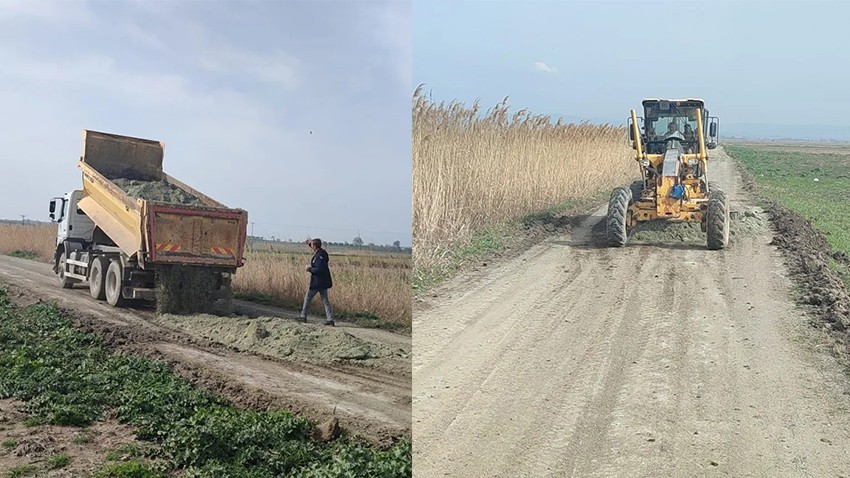 Kalafat köyünde yolların malzemeli bakım çalışması tamamlandı