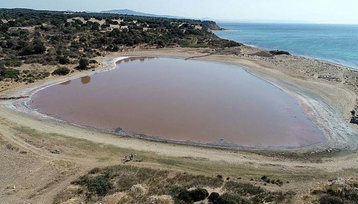 Kalp şeklindeki 'pembe göl' turizme kazandırılacak (VİDEO)