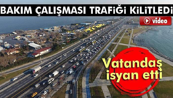Bakım çalışması trafiği kilitledi