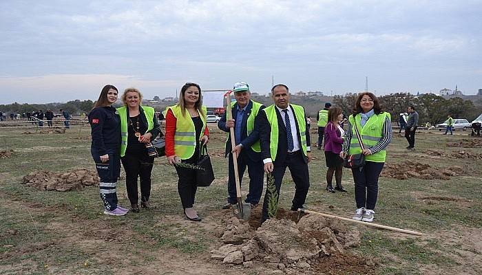  Milli Ağaçlandırma Gününde Biga'da fidan dikimi yapıldı