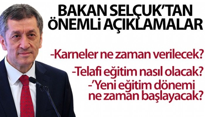 Bakan Selçuk'tan önemli açıklamalar! Telafi eğitim nasıl olacak?