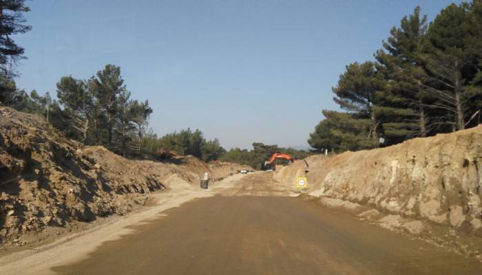 Çile yolunda inşaat hızla devam ediyor