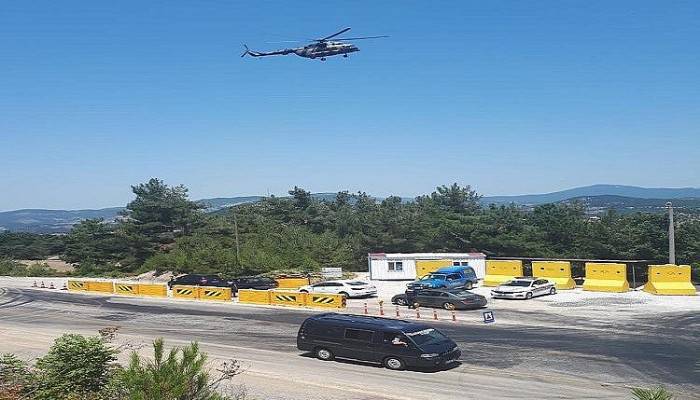 Çanakkale trafiğine havadan denetim