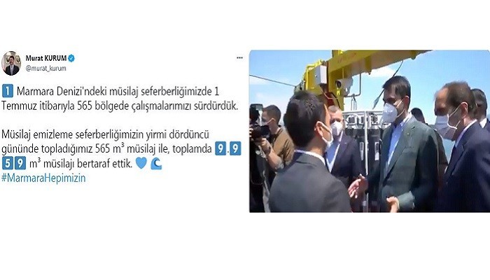 “Marmara Denizi'nde 9 bin 959 metreküp müsilajı bertaraf ettik”