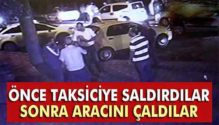 Seyir halindeki taksinin önünü kesip aracı çaldılar