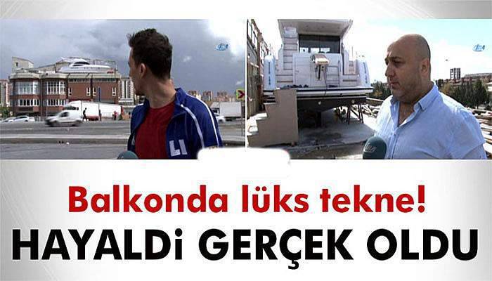 Balkondaki lüks tekne görenleri hayrete düşürüyor