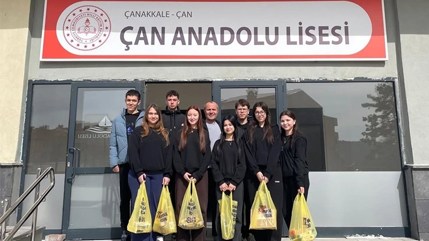 Çan Anadolu Lisesi öğrencilerinden minik dokunuş, büyük mutluluk