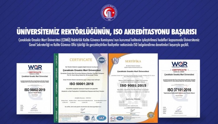 ÇOMÜ Rektörlüğünün ISO Akreditasyonu Başarısı