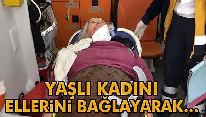 Yaşlı kadını ellerini bağlayarak gasp etmeye yeltendiler