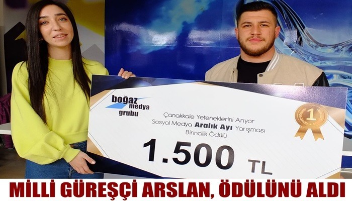 Milli Güreşçi Arslan, Ödülünü Aldı