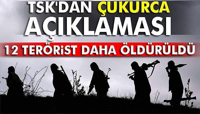 TSK: Çukurca’da 12 terörist öldürüldü