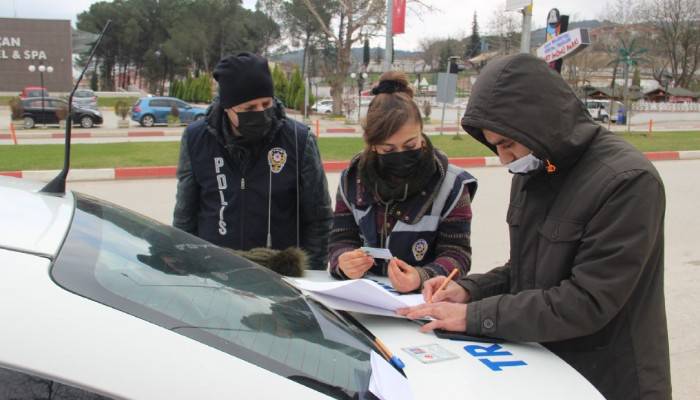 Çan’da sokağa çıkma kısıtlamalarında trafik denetimleri 