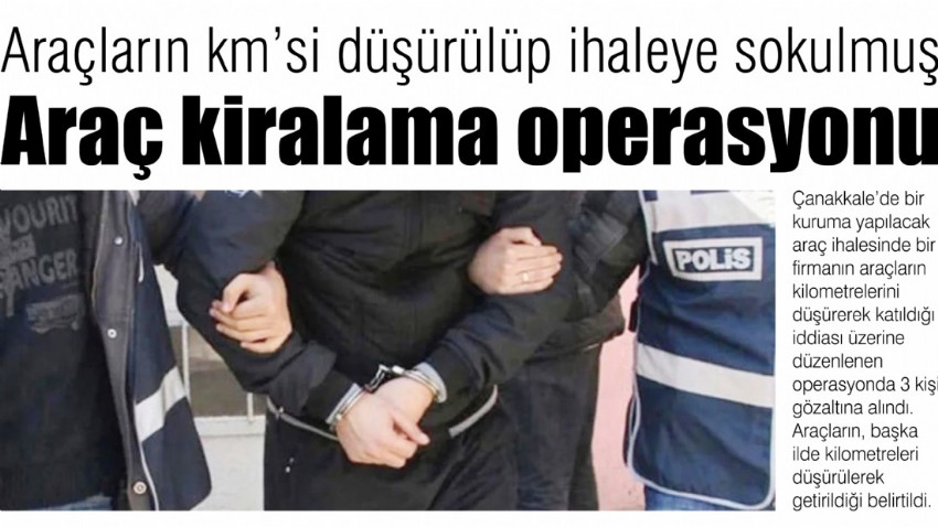 Araç kiralama operasyonu