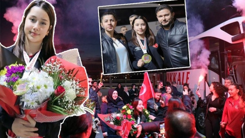 Avrupa Şampiyonu Beyza Akkaya, Çanakkale'de çoşkuyla karşılandı